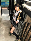 Low-waist Pleated Plaid Skirt image 12