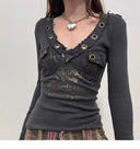 Raw-edge Sweetheart V-neck Top image 8