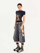 Black Retro Portrait T-Shirt image 2