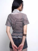Detachable Fur-collar Printed Shirt image 2