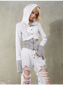 Patchwork Zip-up Hoodie image 8