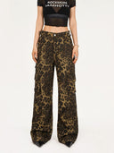 Leopard Print Wide-Leg Cargo Pants image 6