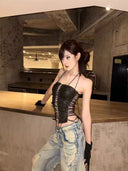 Blue Distressed Loose Pants image 4